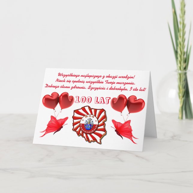 Alles Gute zum Geburtstag auf Polnisch Karte (Vorderseite)