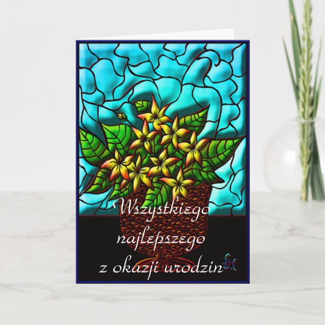 Alles Gute zum Geburtstag auf Polnisch Karte (Vorderseite)