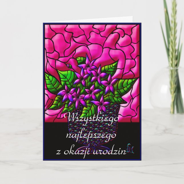 Alles Gute zum Geburtstag auf Polnisch Karte (Vorderseite)