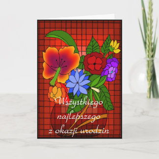 Alles Gute zum Geburtstag auf Polnisch Karte