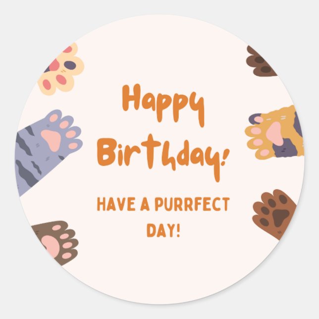 Alles Gute zum Geburtstag Aufkleber – Farbiger Spa (Vorderseite)
