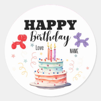 Alles Gute zum Geburtstag Aufkleber, runde Form Runder Aufkleber