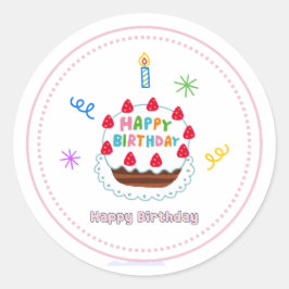 Alles Gute zum Geburtstag Aufkleber süße Torte Luf
