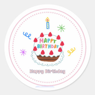 Alles Gute zum Geburtstag Aufkleber süße Torte Luf