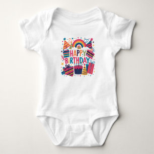 Alles Gute zum Geburtstag :-) Babymit einem Babyau Baby Strampler