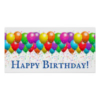Alles Gute zum Geburtstag Ballon und Confetti