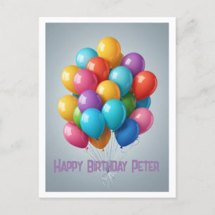 Alles Gute zum Geburtstag Ballons Party Postkarte