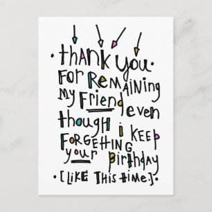 Alles Gute zum Geburtstag (Belated) Postkarte