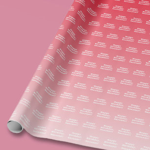 Alles Gute zum Geburtstag & Beliebiger Name Rote Geschenkpapier
