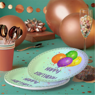 Alles Gute zum Geburtstag, beliebtes Design, Pappteller