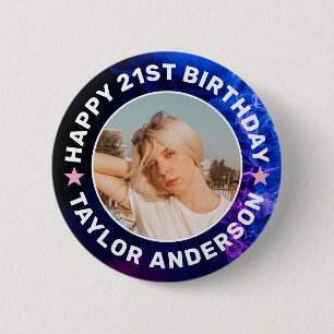 Alles Gute zum Geburtstag Benutzerdefiniertes Foto Button