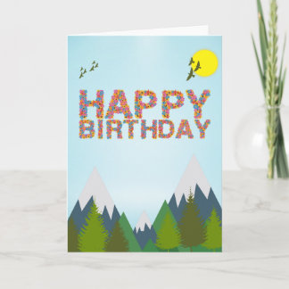Alles Gute zum Geburtstag - Berge Karte