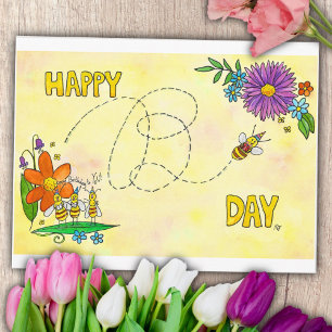 Alles Gute zum Geburtstag Bienen Postkarte von Nic