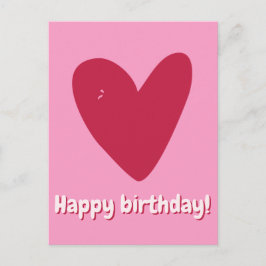 Alles Gute zum Geburtstag - Big Raspberry Pink Hea Postkarte