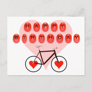 Alles Gute zum Geburtstag - Bike und Herz Postkarte