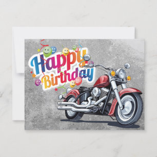 Alles Gute zum Geburtstag! Biker Postkarte