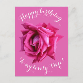 Alles Gute zum Geburtstag bis zur Ehefrau Rosa Ros Postkarte