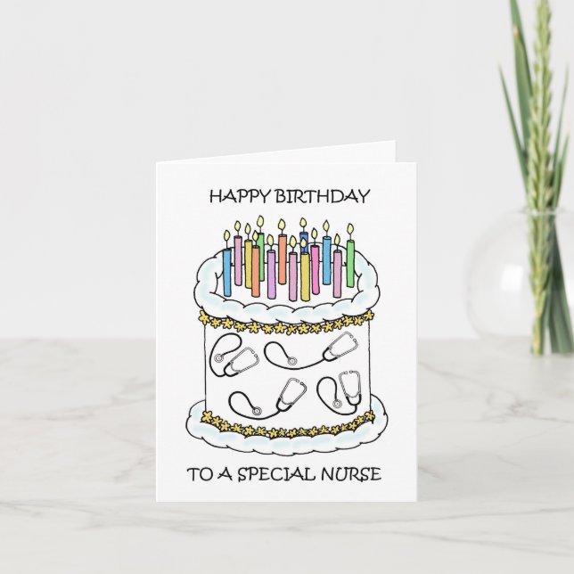 Alles Gute zum Geburtstag bis zur Krankenschwester Karte (Vorderseite)