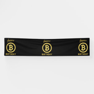 Alles Gute zum Geburtstag Bitcoin Gold 2.5x12 Viny Banner