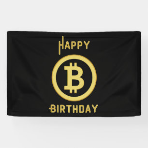Alles Gute zum Geburtstag Bitcoin Gold 2.5x4 Vinyl Banner