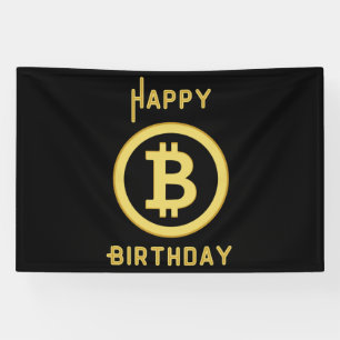 Alles Gute zum Geburtstag Bitcoin Gold 4x6 Vinyl B Banner