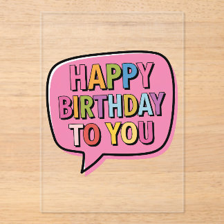 Alles Gute zum Geburtstag Blase Acryleinladungen