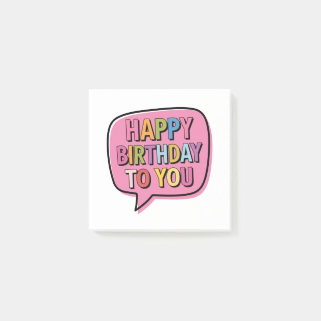 Alles Gute zum Geburtstag Blase Post-it Klebezettel (Vorderseite)
