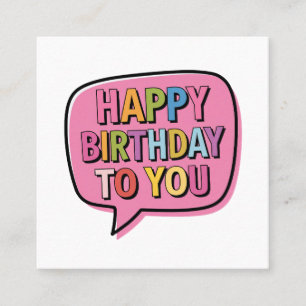 Alles Gute zum Geburtstag Blase Quadratische Visitenkarte