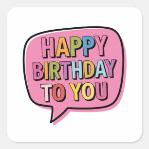 Alles Gute zum Geburtstag Blase Quadratischer Aufkleber