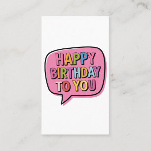 Alles Gute zum Geburtstag Blase Visitenkarte