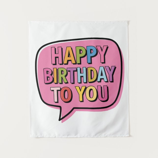 Alles Gute zum Geburtstag Blase Wandteppich (Vorderseite)