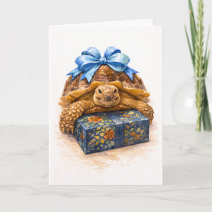 Alles Gute zum Geburtstag Blau Aquarell Sulcata-Sc Karte