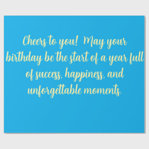Alles Gute zum Geburtstag Blau Karte Geschenkpapier