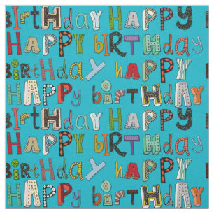 Alles Gute zum Geburtstag Blau Stoff