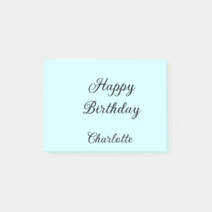 Alles Gute zum Geburtstag blaue Hintergrundname st Post-it Klebezettel
