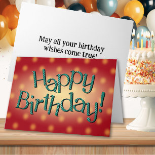 Alles Gute zum Geburtstag Blaue Punkt Text Rote Hi Karte