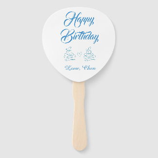 Alles Gute zum Geburtstag blaue Torte Herz Name Li Fächer