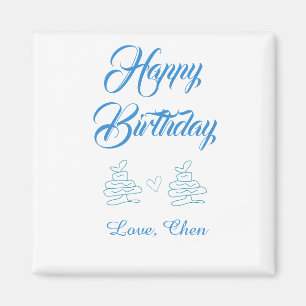 Alles Gute zum Geburtstag blaue Torte Herz Name Li Magnet