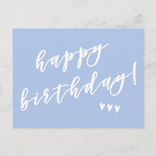 Alles Gute zum Geburtstag! Blue Brush Schrift Postkarte