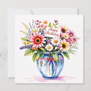 Alles Gute zum Geburtstag & Blumenstrauß Feiertags Feiertagskarte