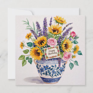 Alles Gute zum Geburtstag & Blumenstrauß Feiertags Feiertagskarte