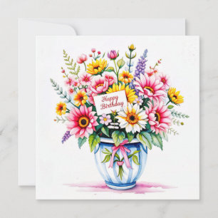Alles Gute zum Geburtstag & Blumenstrauß Feiertagskarte