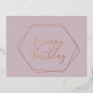 Alles Gute zum Geburtstag Blush Frame Pink Foil Pr Folien Feiertagspostkarte