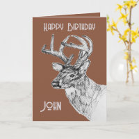 Alles Gute zum Geburtstag Bock Wildtier Zeichnung
