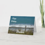 Alles Gute zum Geburtstag, Brother Ocean Waves Karte<br><div class="desc">Eine schöne Karte zum Geburtstag Ihres Bruders mit Blick auf die blauen Ozeanwellen, die durch einen Zaun mit dem im Wind wehenden Strandrasen zu sehen sind. Inside ist eine nette Vers von mir, dass Sie natürlich anpassen können / personalisieren, um Ihre Bedürfnisse Anzug! Sie können es auch für einen anderen...</div>