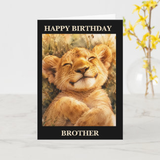 Alles Gute zum Geburtstag Bruder Sleepy Lion Karte