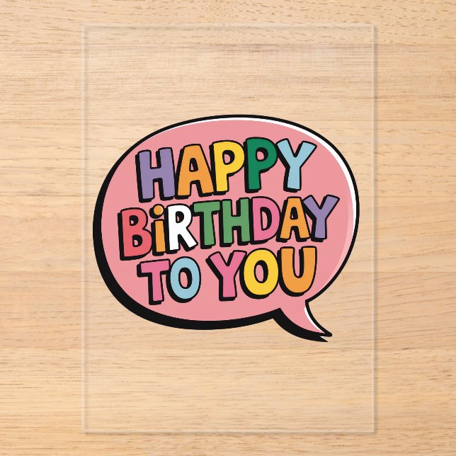 Alles Gute zum Geburtstag Bubble Acryleinladungen (Vorderseite)