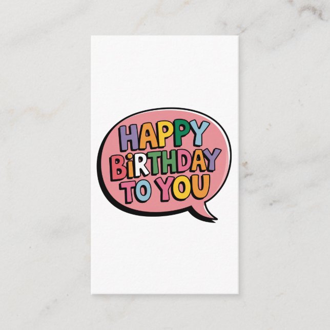 Alles Gute zum Geburtstag Bubble Begleitkarte (Vorderseite)