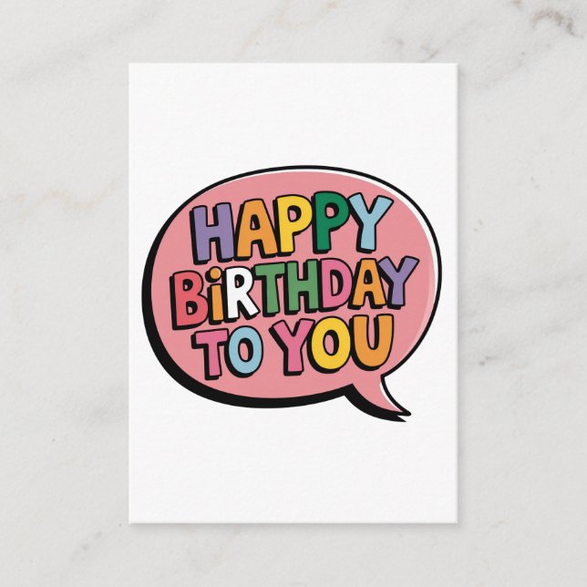 Alles Gute zum Geburtstag Bubble Begleitkarte (Vorderseite)