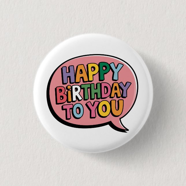 Alles Gute zum Geburtstag Bubble Button (Vorderseite)
